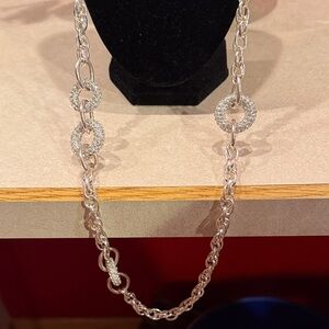 Express Silver Necklace with Sparkling Accents
